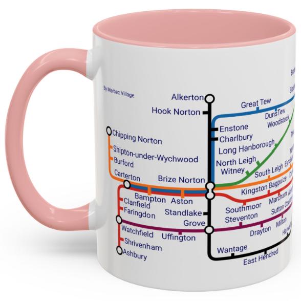 Oxfordshire Metro Map Mug: Oxford, Banbury, Bicester