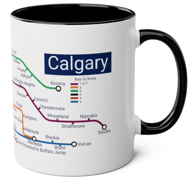 Calgary Metro Map Mug - Urban Chic Coffee Cup - Canada Gift
