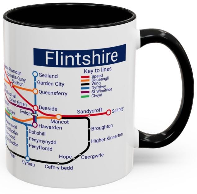 Flintshire Metro mug - From Mold to Flint, via Hawarden, Deeside and Talacre
