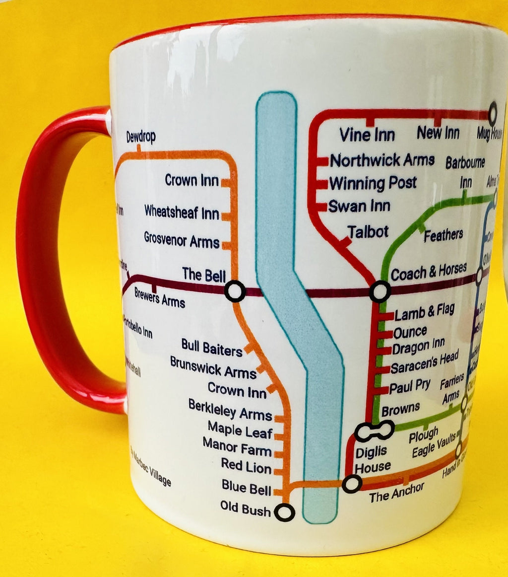 Worcester Pubs Metro Mug: Quirky Ceramic Coffee Mug, 11oz