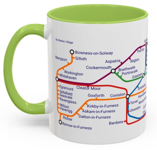 Cumbria Metro Map Mug: Lake District Souvenir