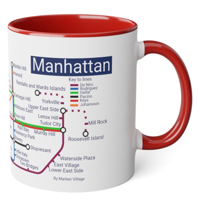 Manhattan Subway Map Mug: NYC Souvenir Gift