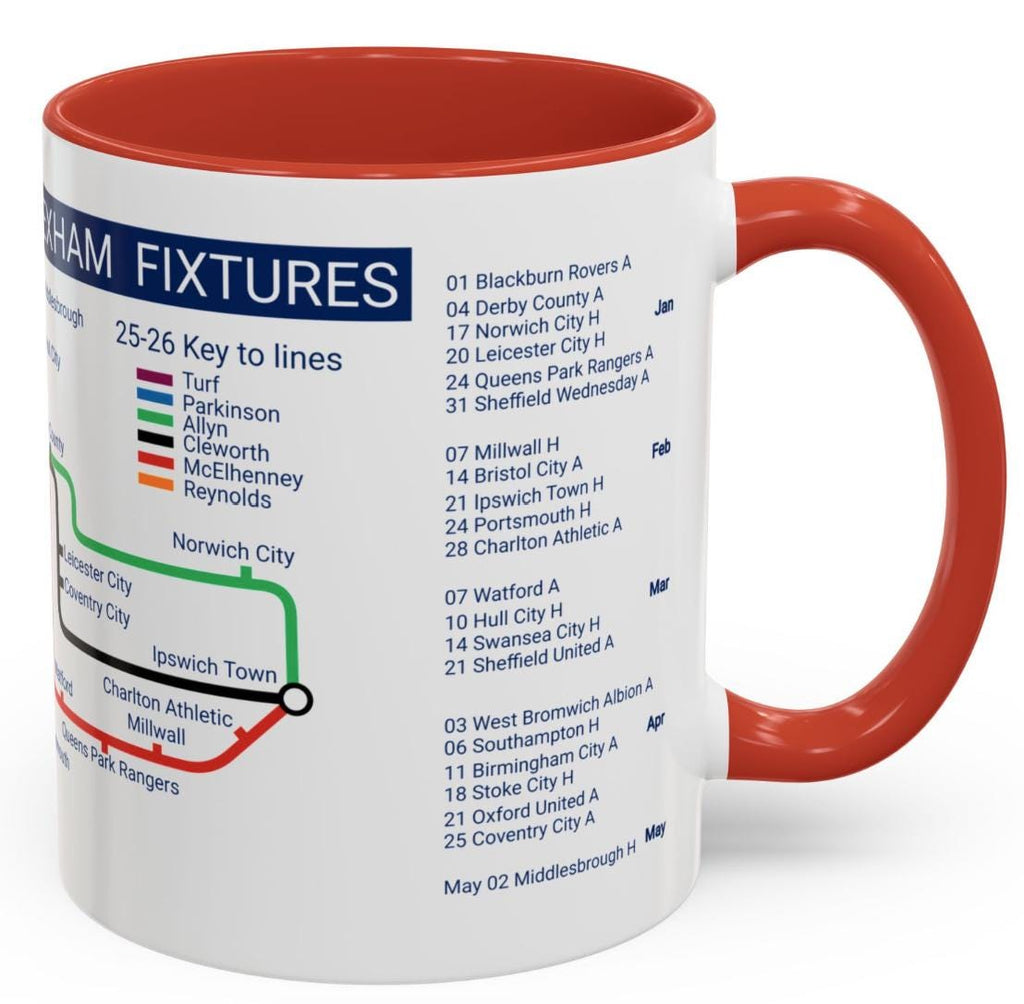Wrexham football 25/26 - The Championship fixtures!! Featuring all opposition for the next promotion! Wrexham gift.