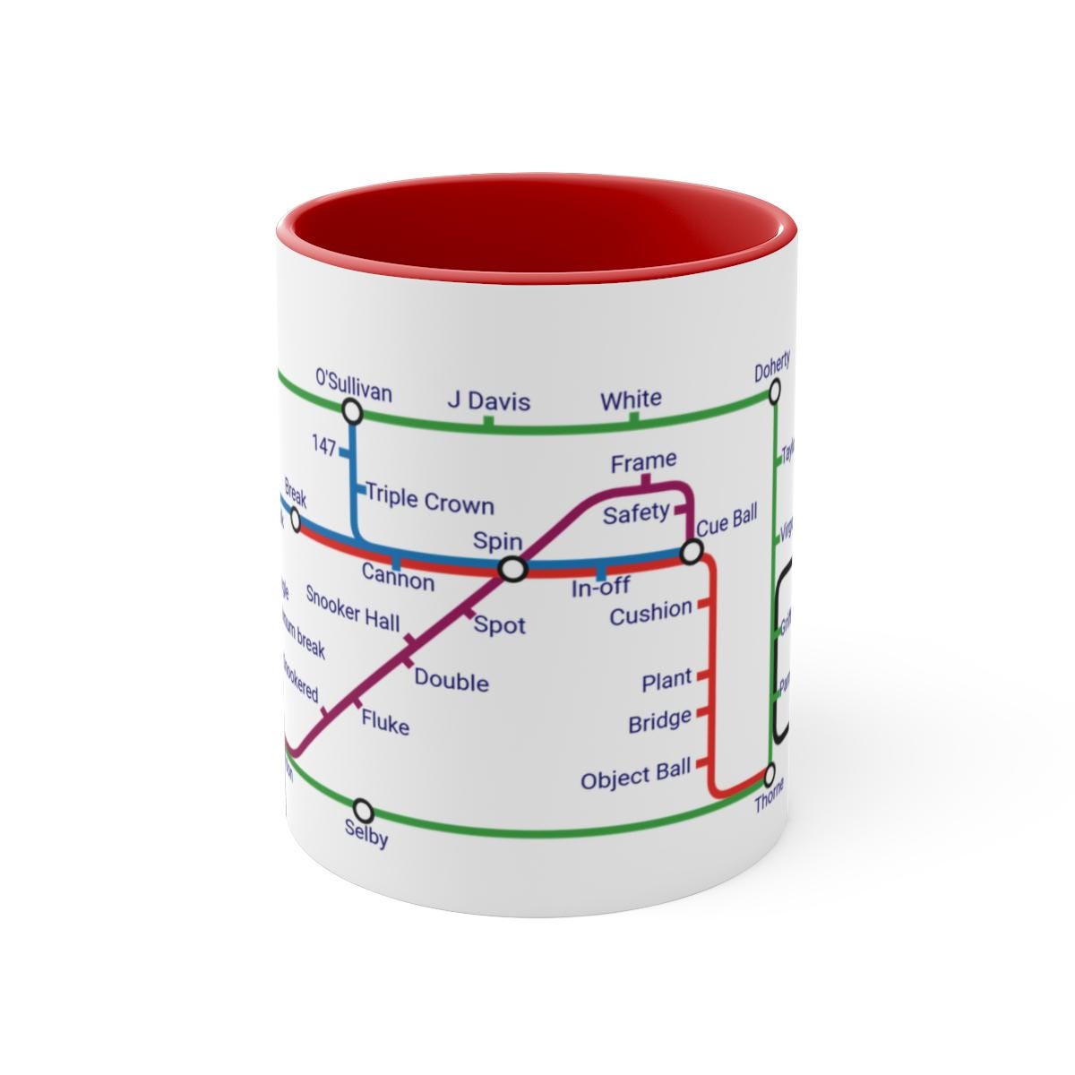 Snooker Metro Mug: Ceramic Snooker Fan Gift