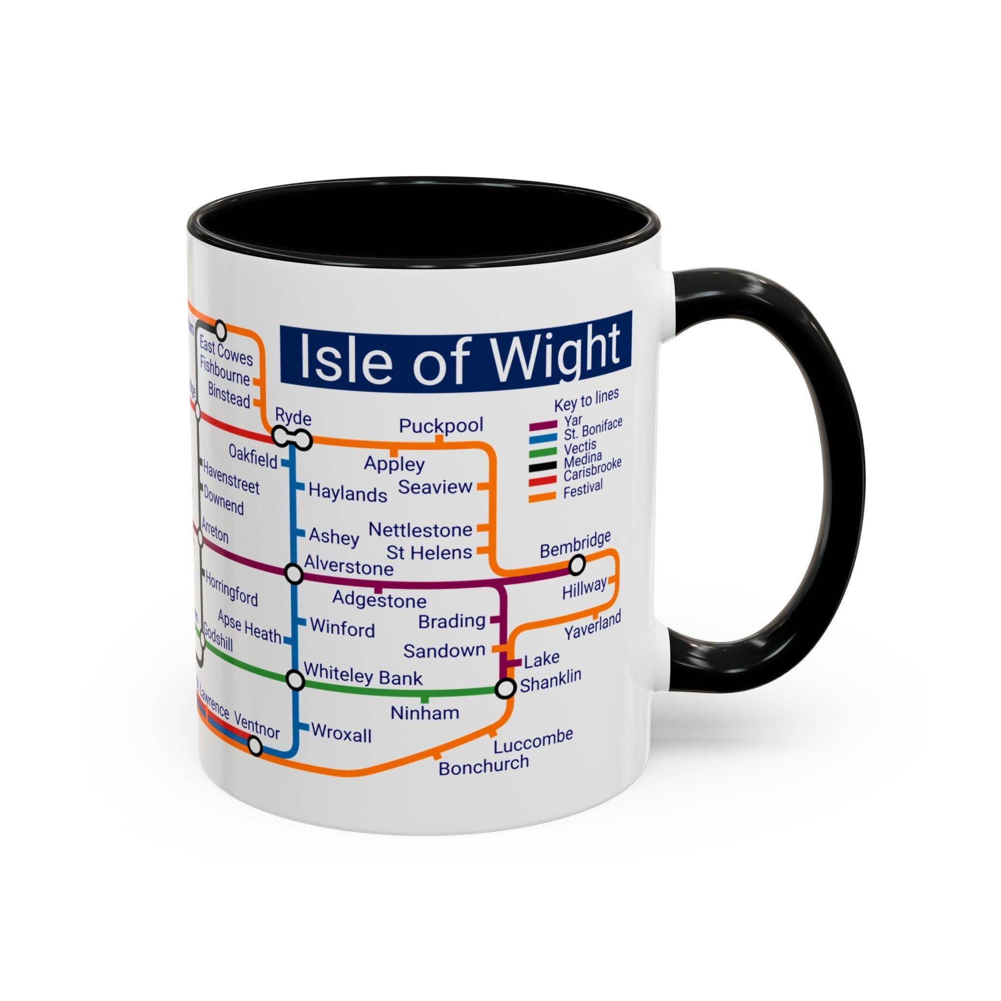 Isle of Wight Metro Map Mug: Ryde, Cowes, Newport
