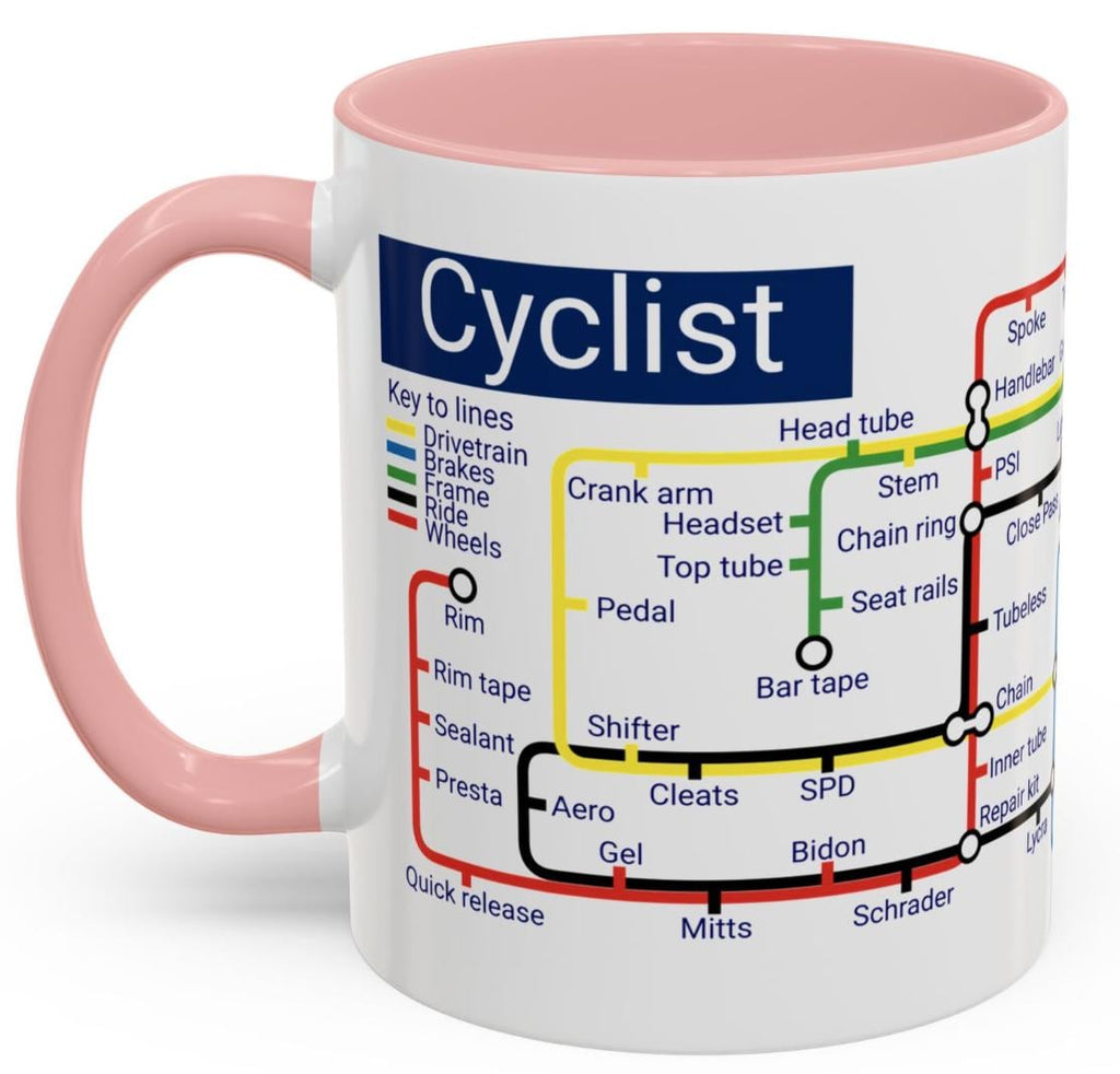 Cycling Metro Map Mug: Unique Cyclist Gift