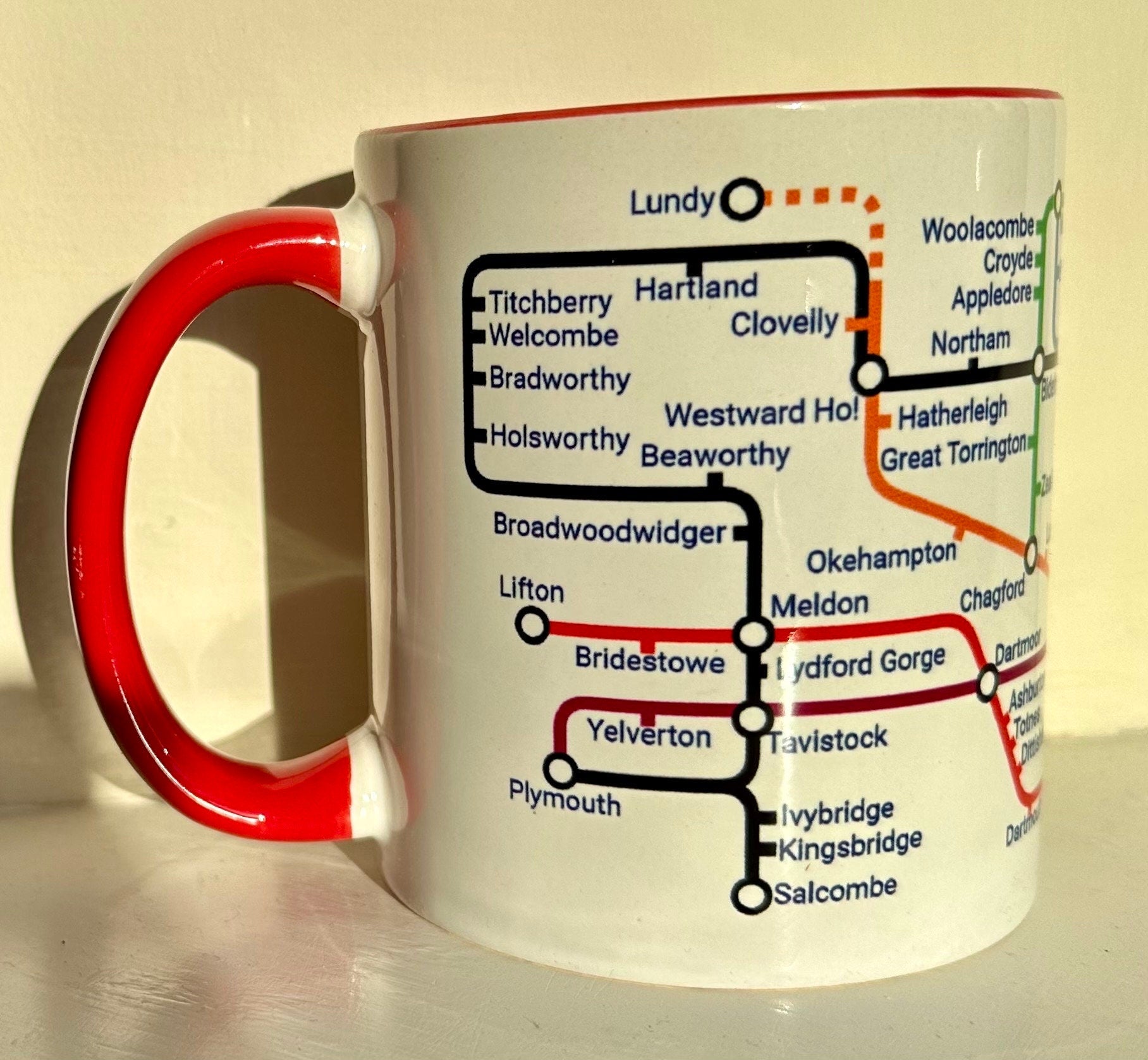Devon Metro Map Mug: Ceramic Travel Gift