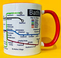 Bath Cityscape Mug: Metro Map Ceramic Coffee Cup