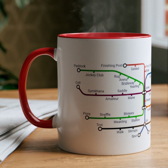 Equestrian Metro Map Mug: Horse Lover Gift