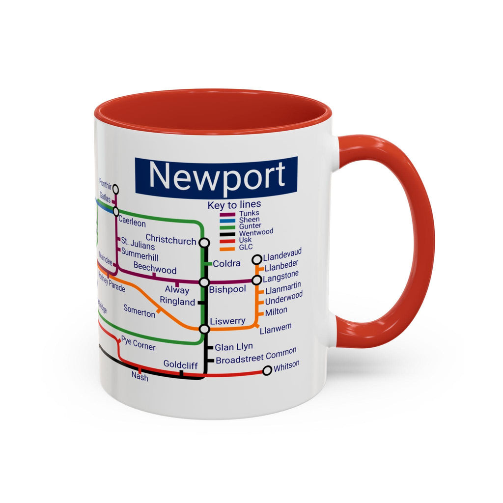Newport Wales Metro Map Mug: Caerleon, Bassaleg, Langstone