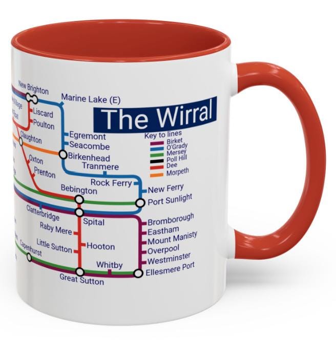 The Wirral Metro Mug: Birkenhead, Tranmere, & Merseyside Gift