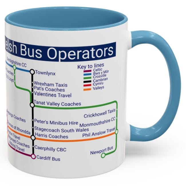 Welsh Bus Operators Metro Mug: Wales Transit Design