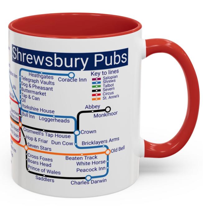 Shrewsbury Pubs Metro Mug: Quirky Ceramic Coffee Mug