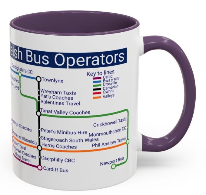 Welsh Bus Operators Metro Mug: Wales Transit Design