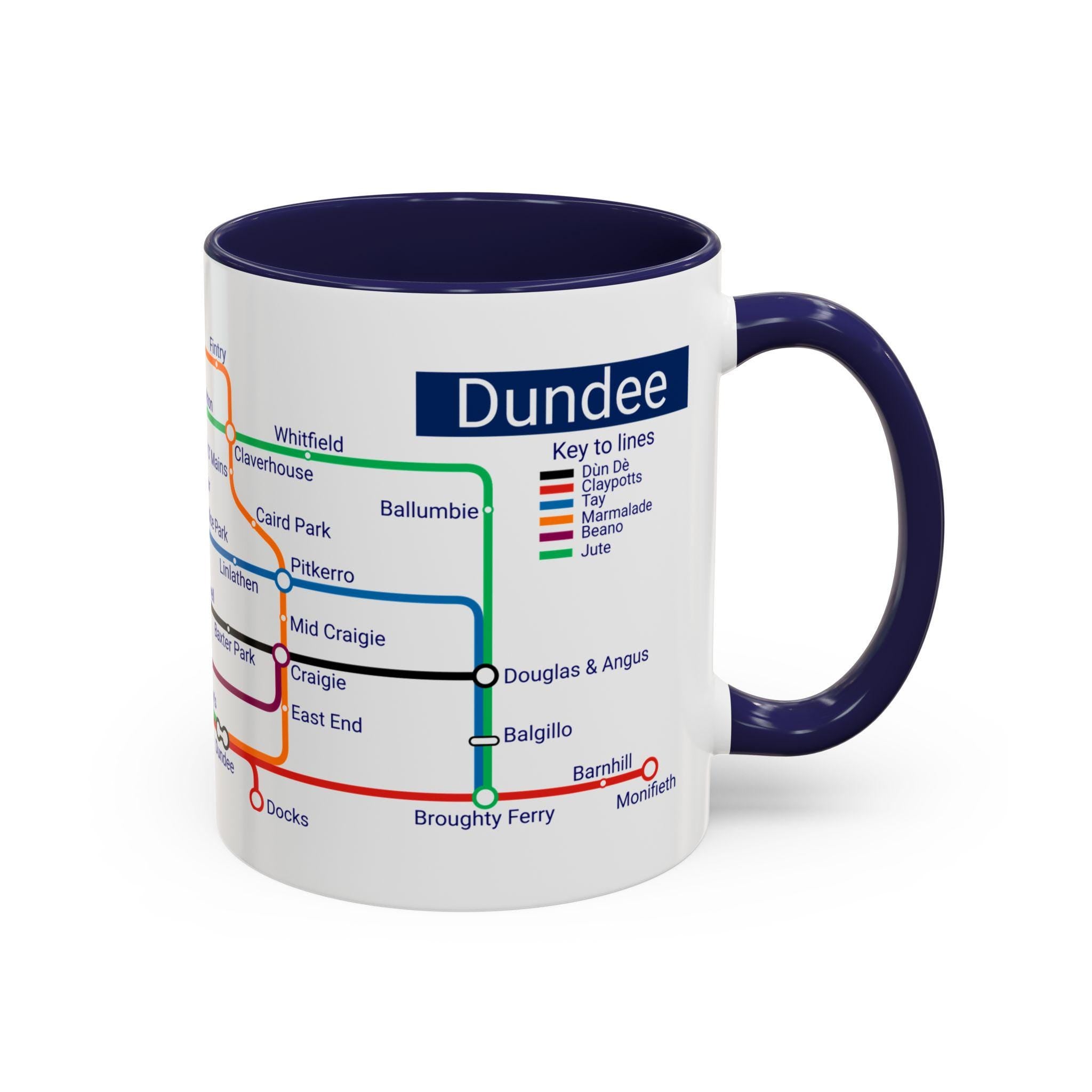 Dundee Scotland Mug: Metro Map Design, Scottish Souvenir