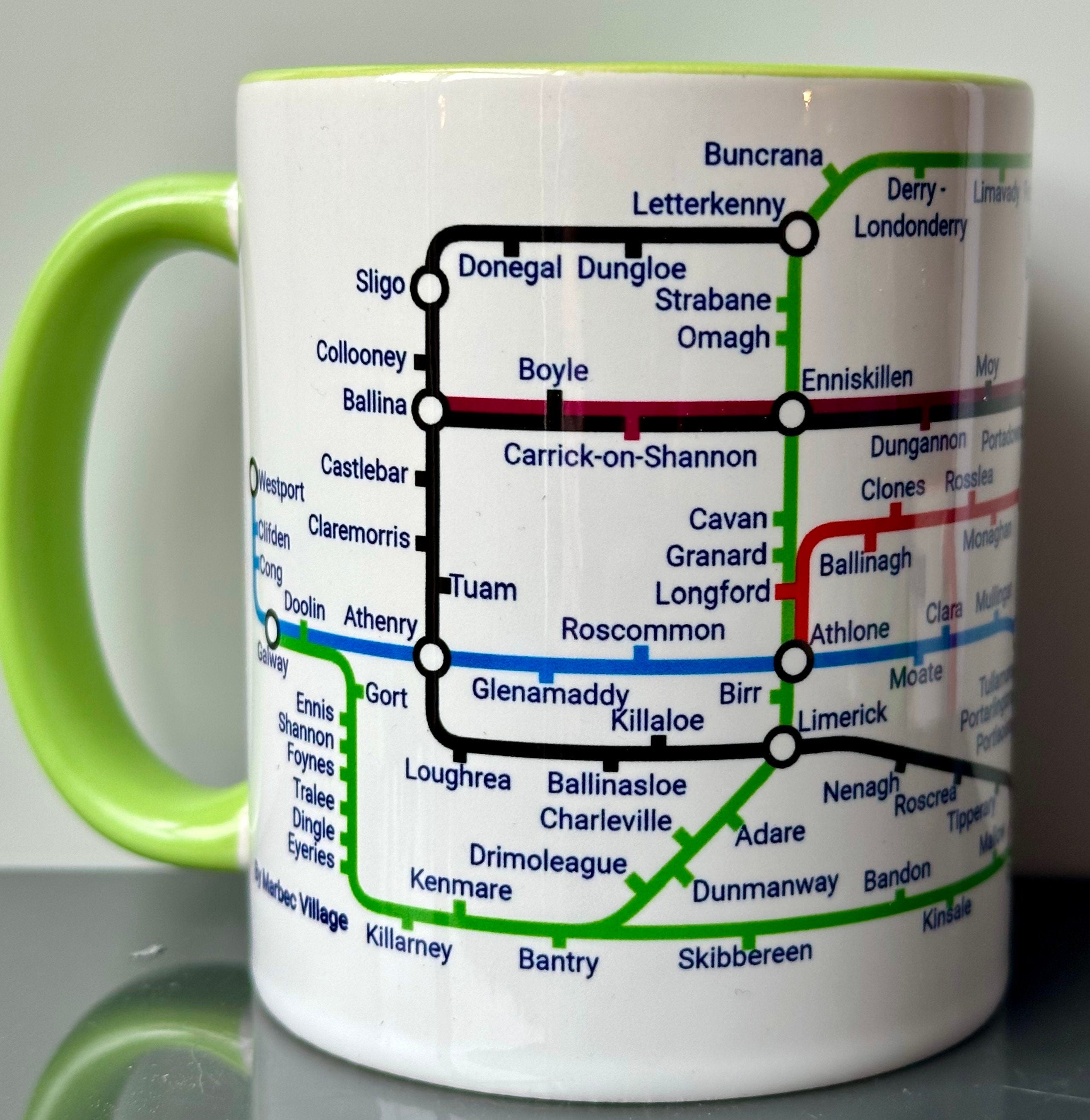 Ireland Metro Map Mug: Unique Irish Gift