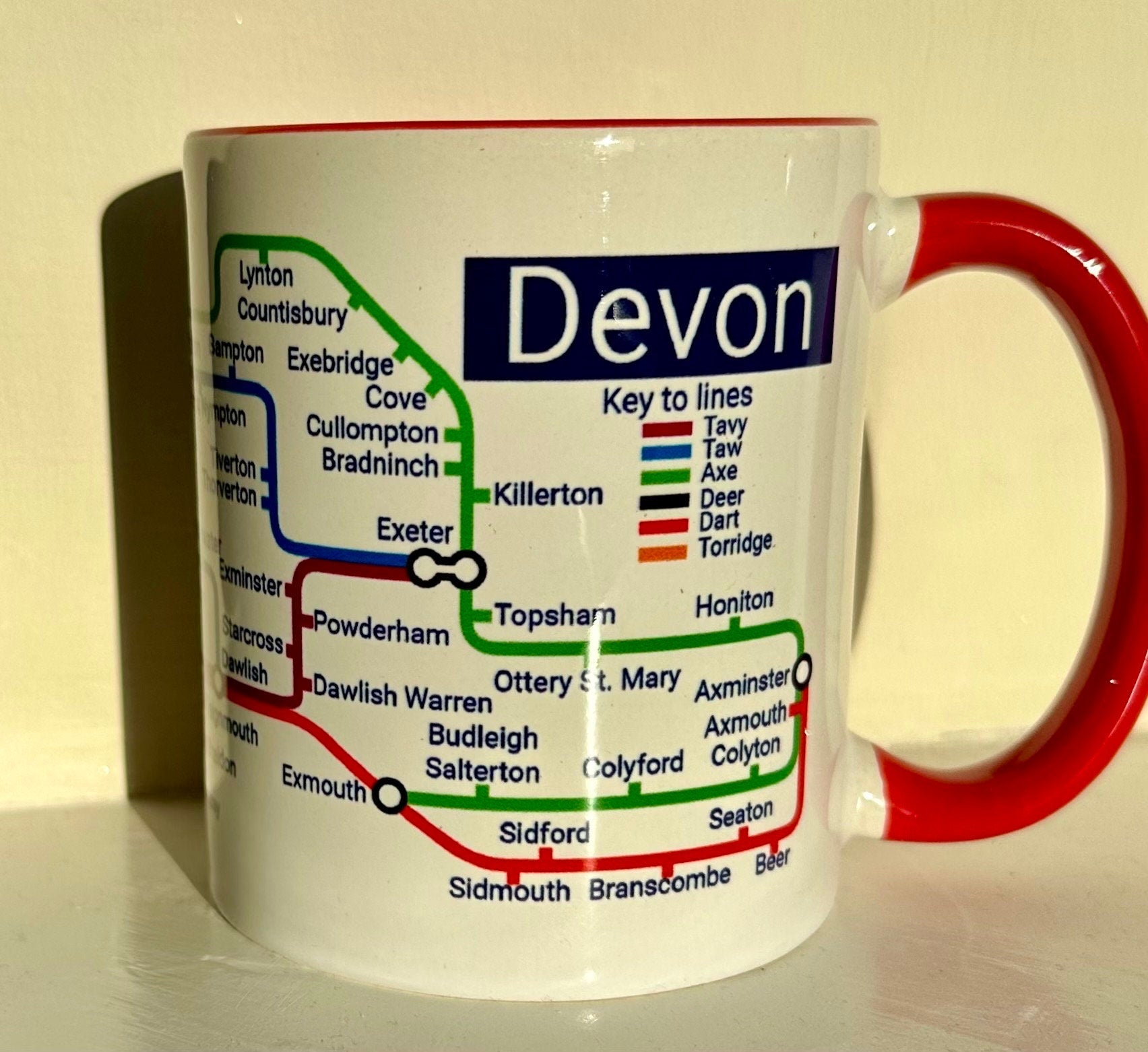 Devon Metro Map Mug: Ceramic Travel Gift