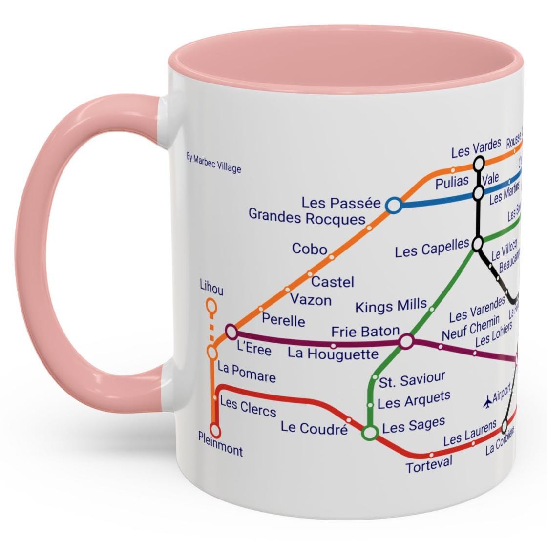 Guernsey Metro Map Mug: Channel Islands Souvenir