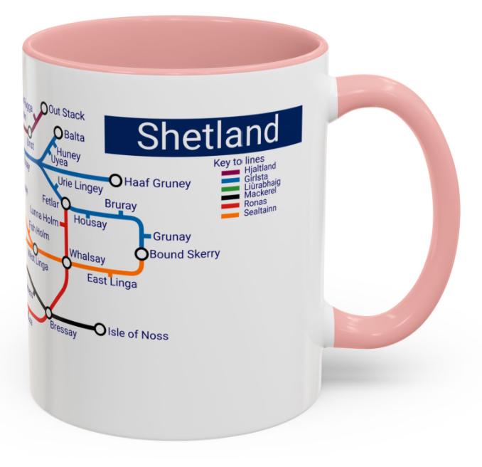 Shetland Islands Metro Mug: Scottish Fair Isle Design