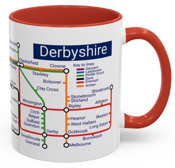 Derbyshire Metro Mug: Unique Local Gift