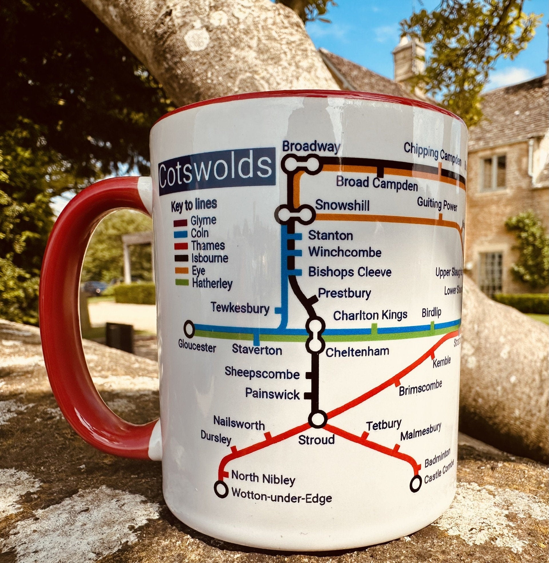 Cotswolds Metro Map Mug: Unique England Travel Gift