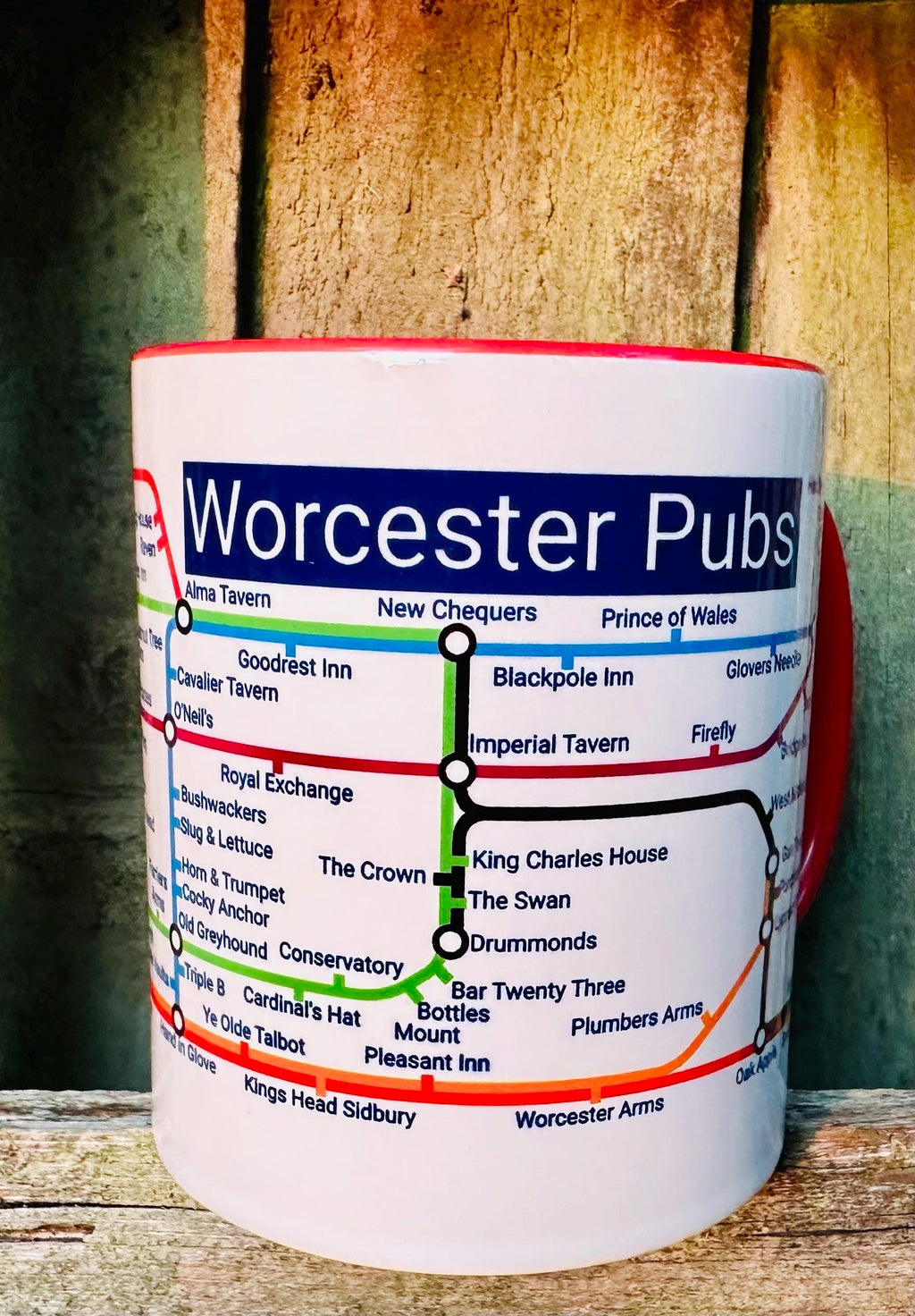 Worcester Pubs Metro Mug: Quirky Ceramic Coffee Mug, 11oz