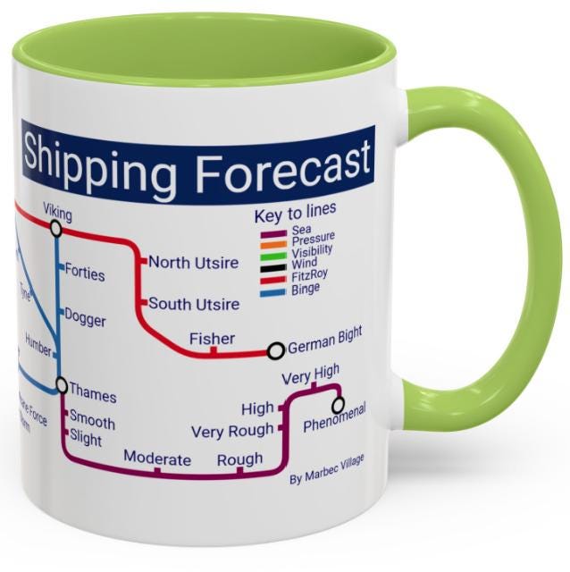 Shipping Forecast Mug: BBC Radio 4 Nautical Gift