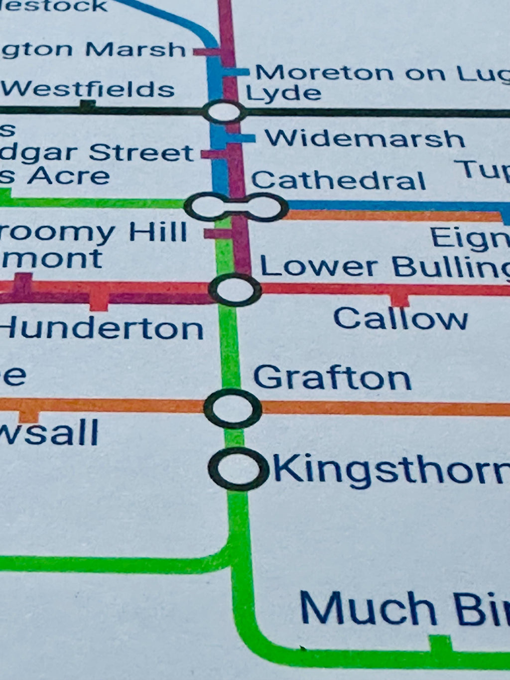 Herefordshire Metro Poster - A4 Print,  350gsm