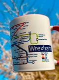 Wrexham Wales Metro Mug: Colorful Transport Map, Local Gift