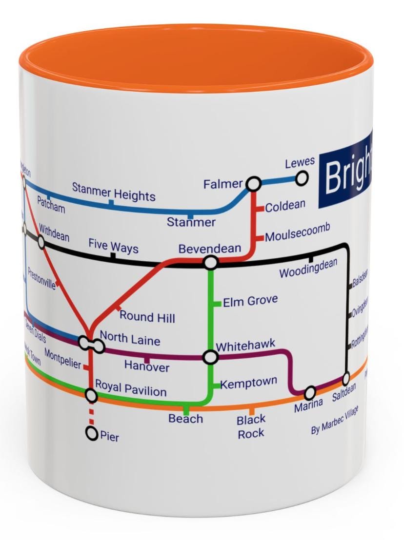 Brighton & Hove Metro Mug: Unique Local Souvenir Gift