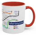 Merseyside Metro Mug - featuring a journey through the well known towns and villages of the area.