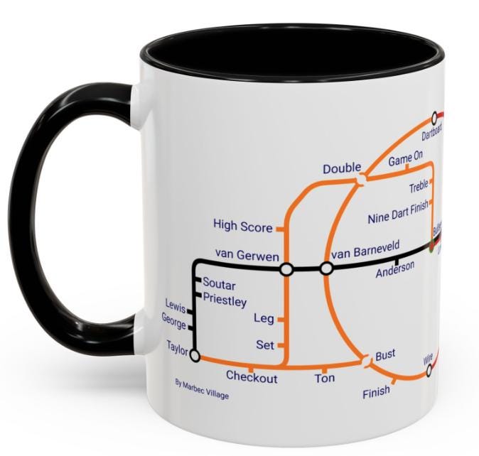 Darts Metro Mug - Hit the Bullseye with Every Sip