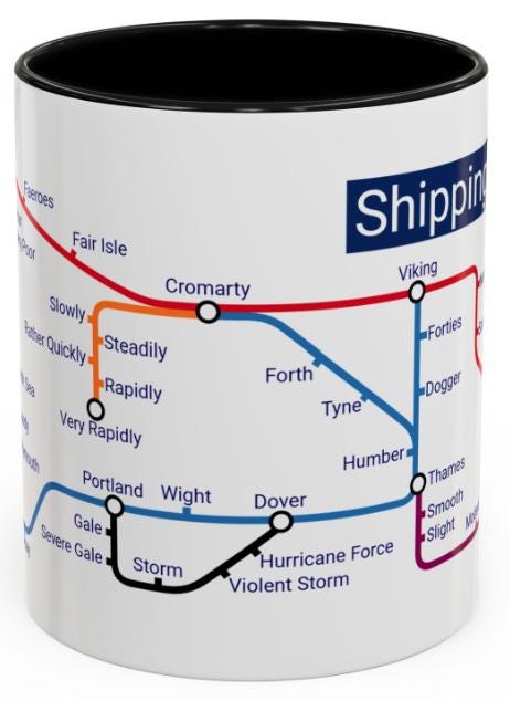Shipping Forecast Mug: BBC Radio 4 Nautical Gift