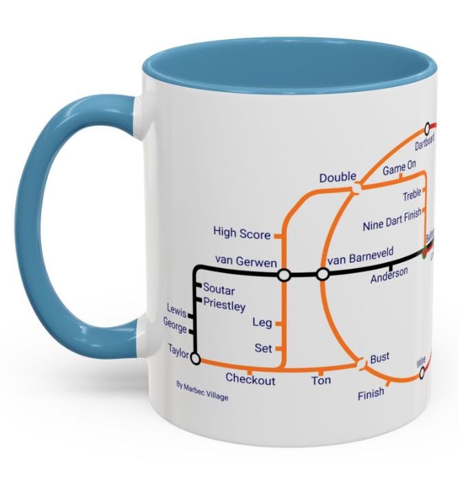 Darts Metro Mug - Hit the Bullseye with Every Sip