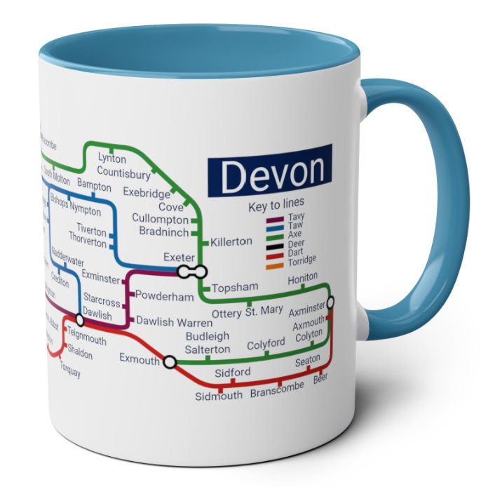 Devon Metro Map Mug: Ceramic Travel Gift