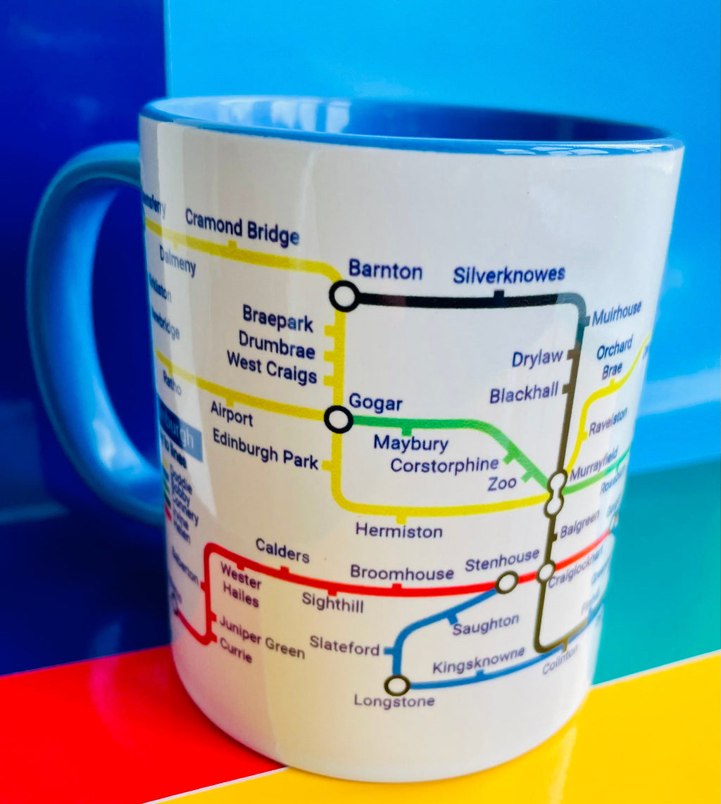 Edinburgh Metro Mug - featuring a journey through the capital city of Scotland.