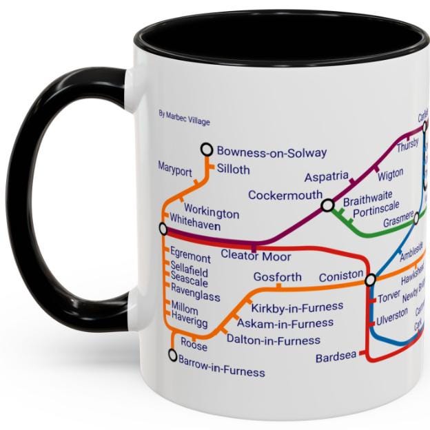 Cumbria Metro Map Mug: Lake District Souvenir