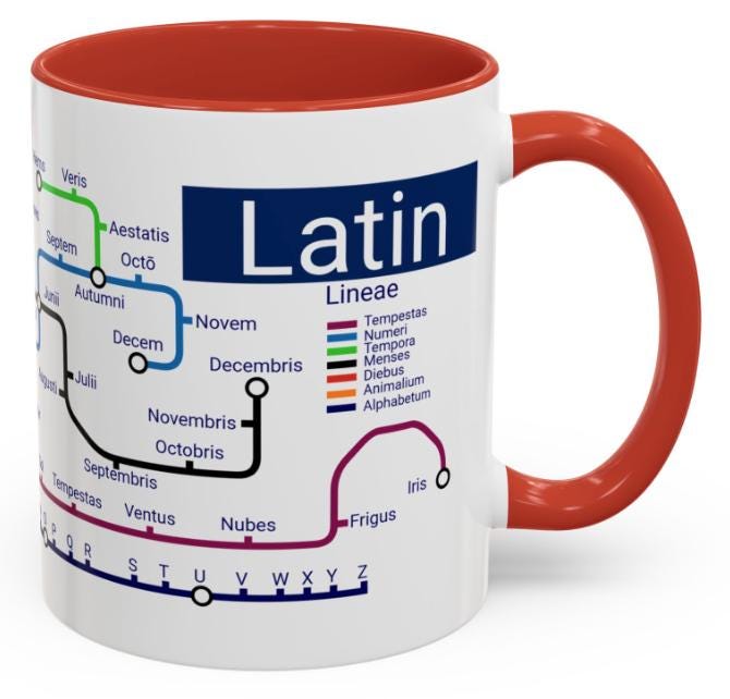 Latin Metro Mug: Classical Language Gift