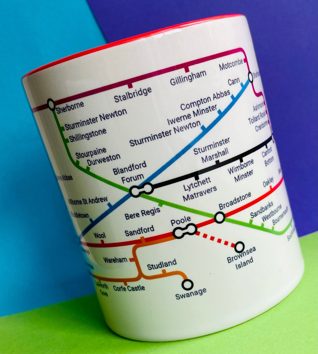 Dorset Metro Mug: UK Towns & Villages Ceramic Coffee Cup