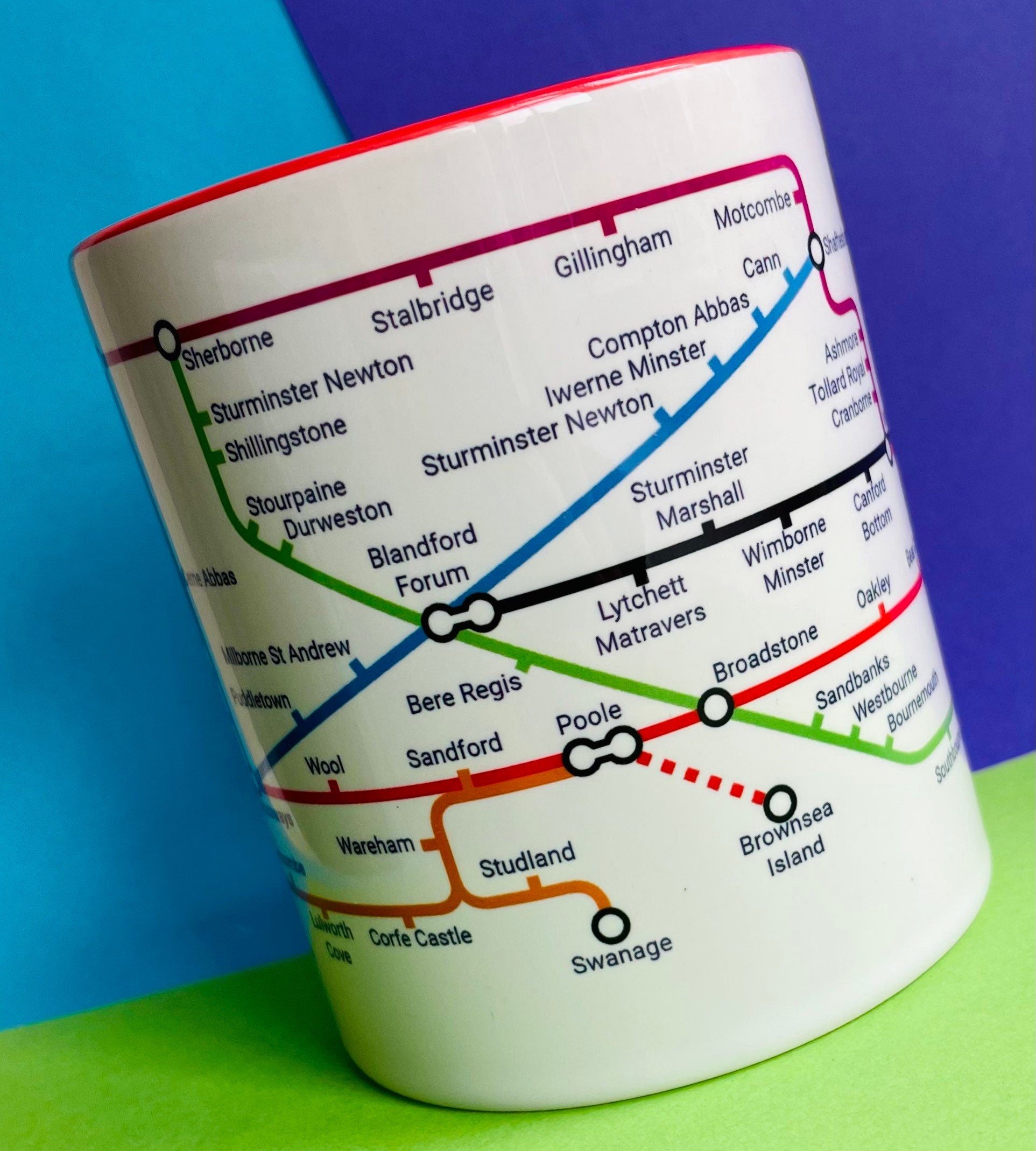 Dorset Metro Mug: UK Towns & Villages Ceramic Coffee Cup