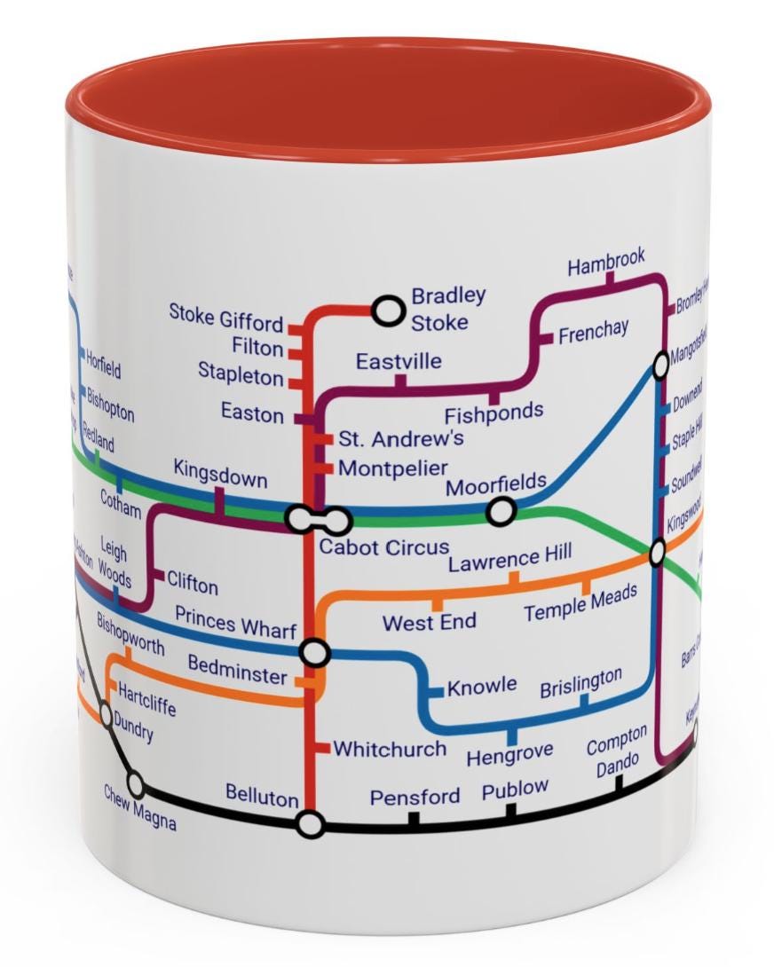 Bristol Metro Mug: Cityscape Coffee Cup - Bristol Gift
