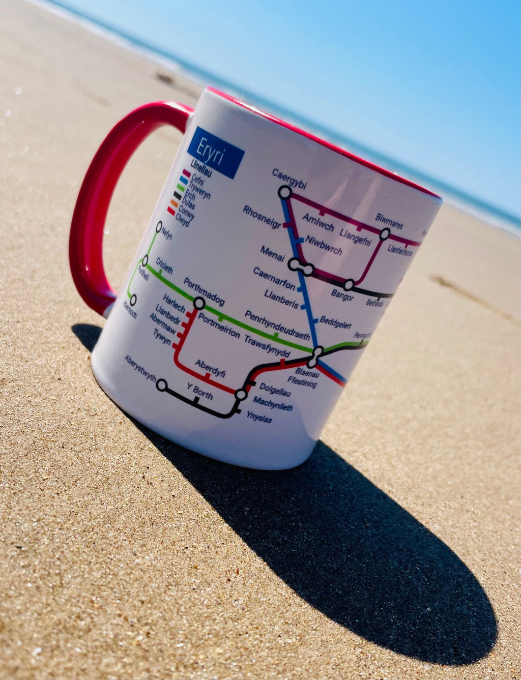 Eryri Snowdonia Metro Map Mug: North Wales Ceramic Coffee Cup
