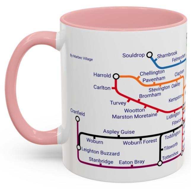 Bedfordshire Metro Mug: Stylish Ceramic Coffee Cup, Bedfordshire Gift