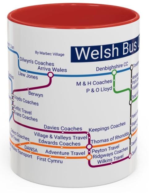 Welsh Bus Operators Metro Mug: Wales Transit Design