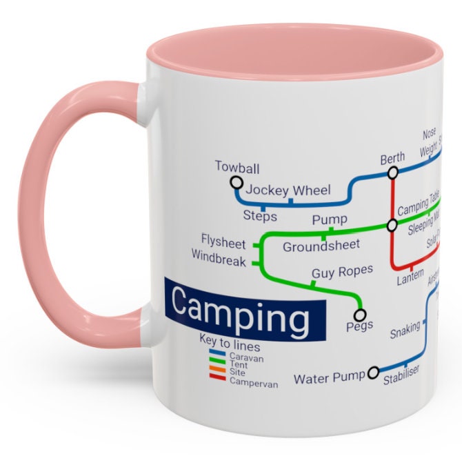 Camping Metro Map Mug: Unique Campervan Gift