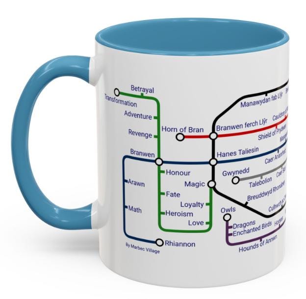 Mabinogion Metro Mug - Explore Welsh Mythology with Every Sip