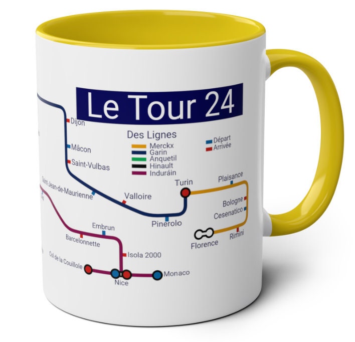 Tour de France 24 Ceramic Mug: Metro Design Cycling Gift