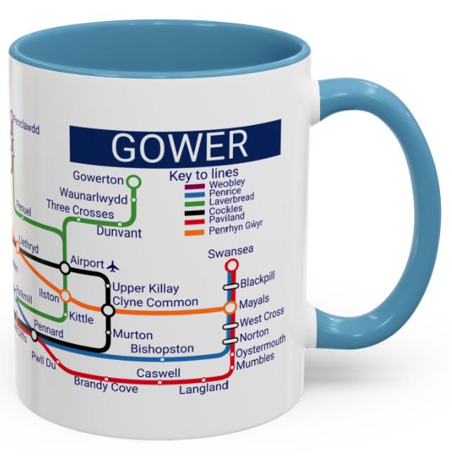 Gower Peninsula Mug: Swansea, Rhossili, and Three Cliffs Bay