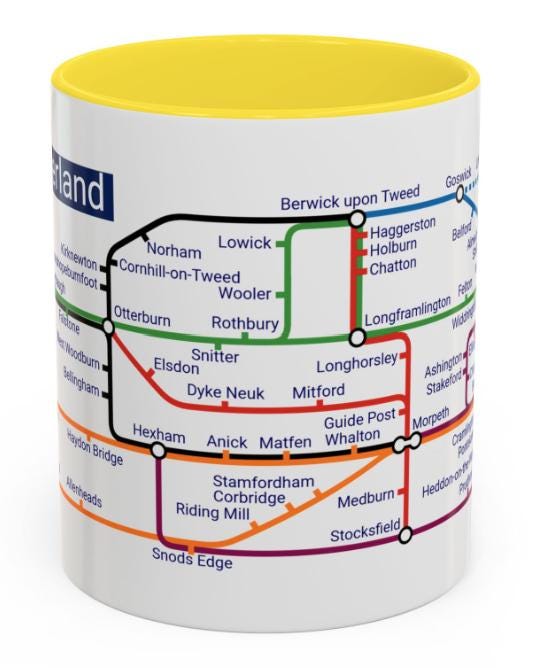 Northumberland Metro Mug: Ceramic Souvenir Gift