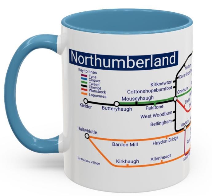 Northumberland Metro Mug: Ceramic Souvenir Gift